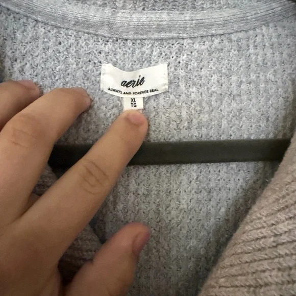 Aerie CozyUp Waffle Button Sweater Size Xl - Picture 3 of 5